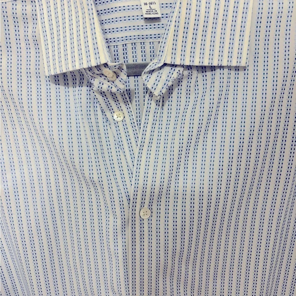Banana Republic, blue striped button down, collared shirt size large 16-16.5